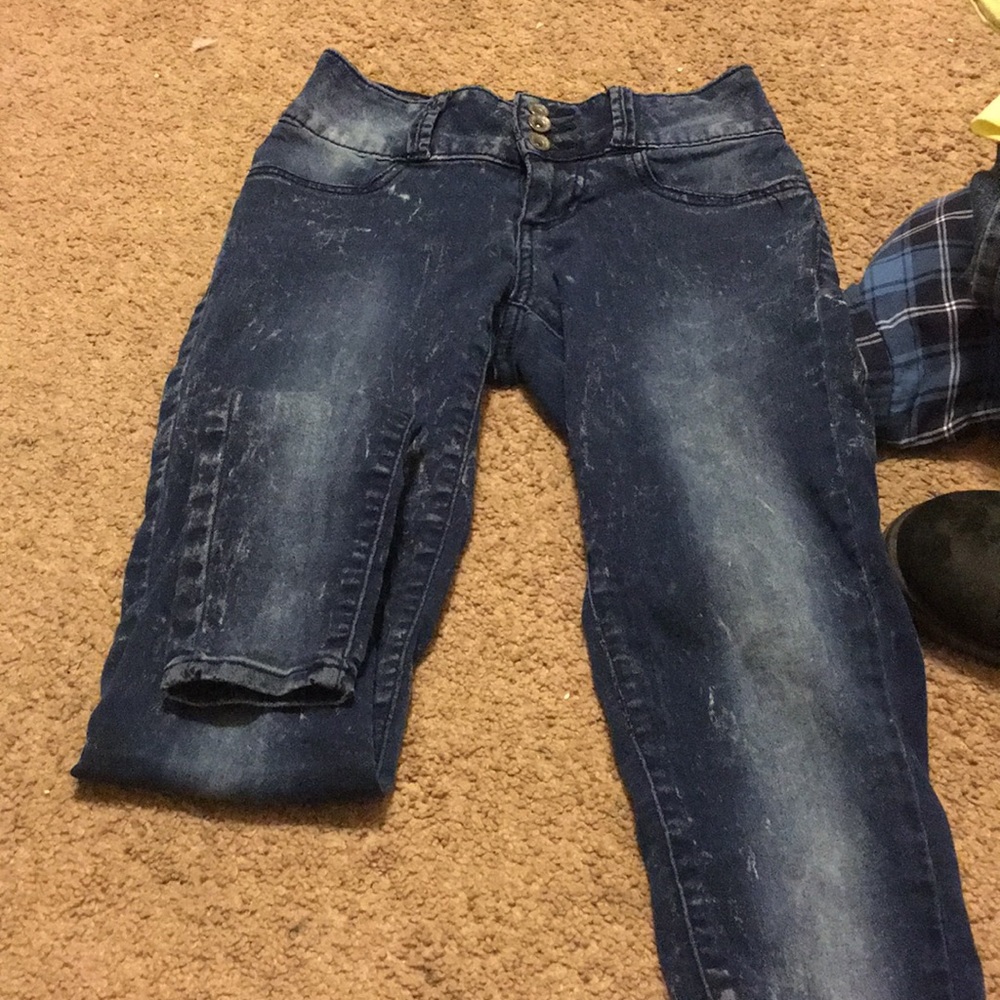 Hot Topic super skinny acid wash jeans
